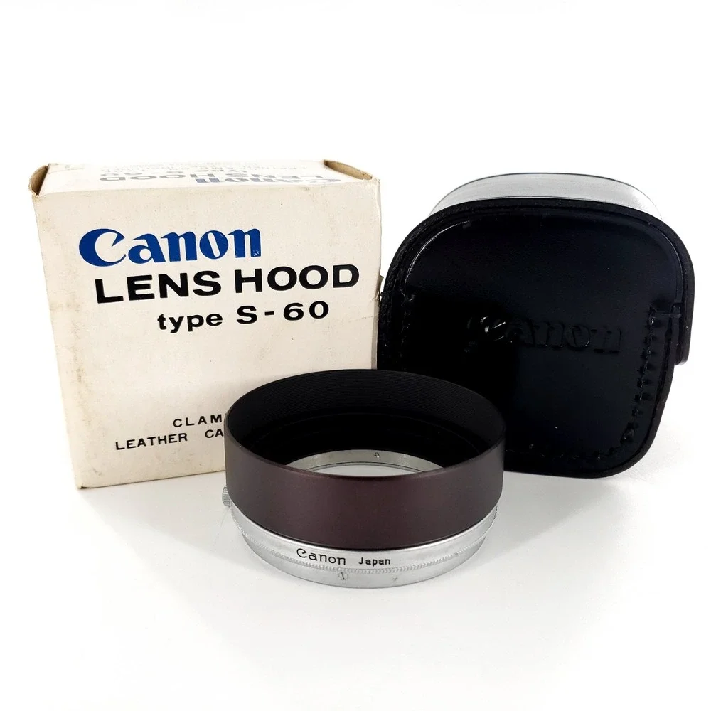 Genuine Canon S-60 Lens Hood For Rangerfinder & SLR Lenses Metal Clamp On